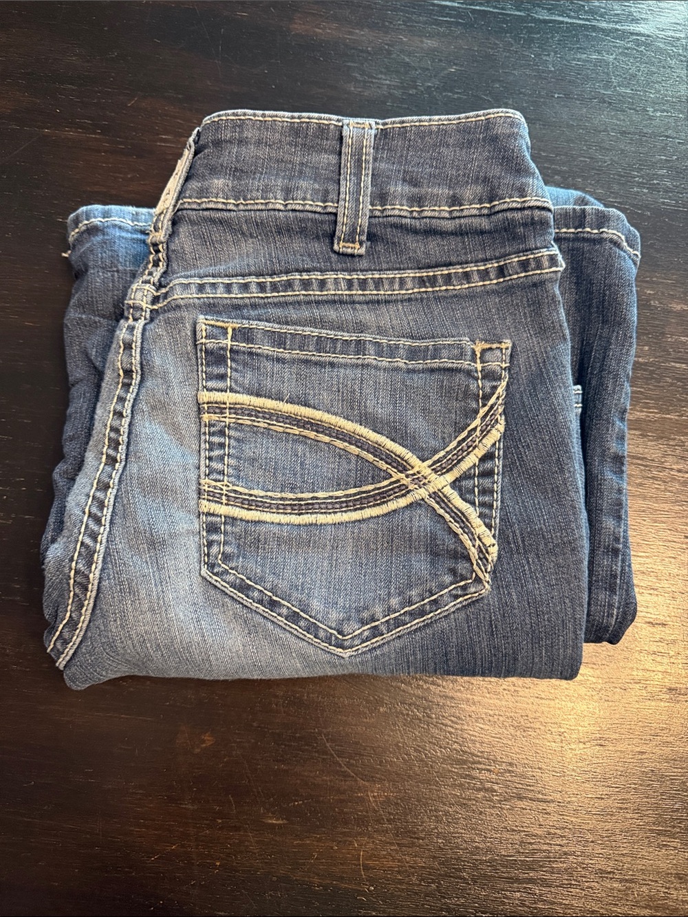 Ariat Women's Medium Blue Boot Cut Jeans with Contrast Pocket Stitching